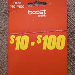 UNUSED BOOST MOBILE Reload Card with $50