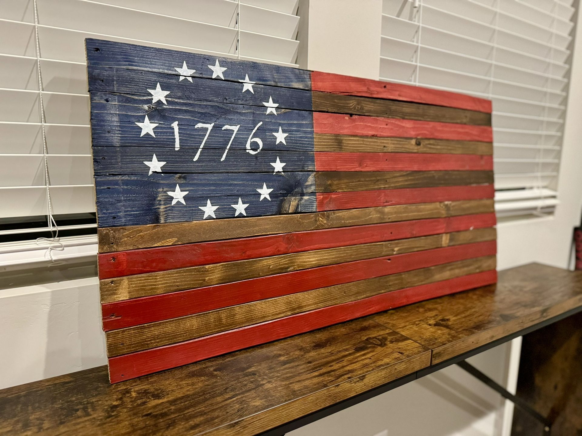 Custom Wood Flags Small and Large