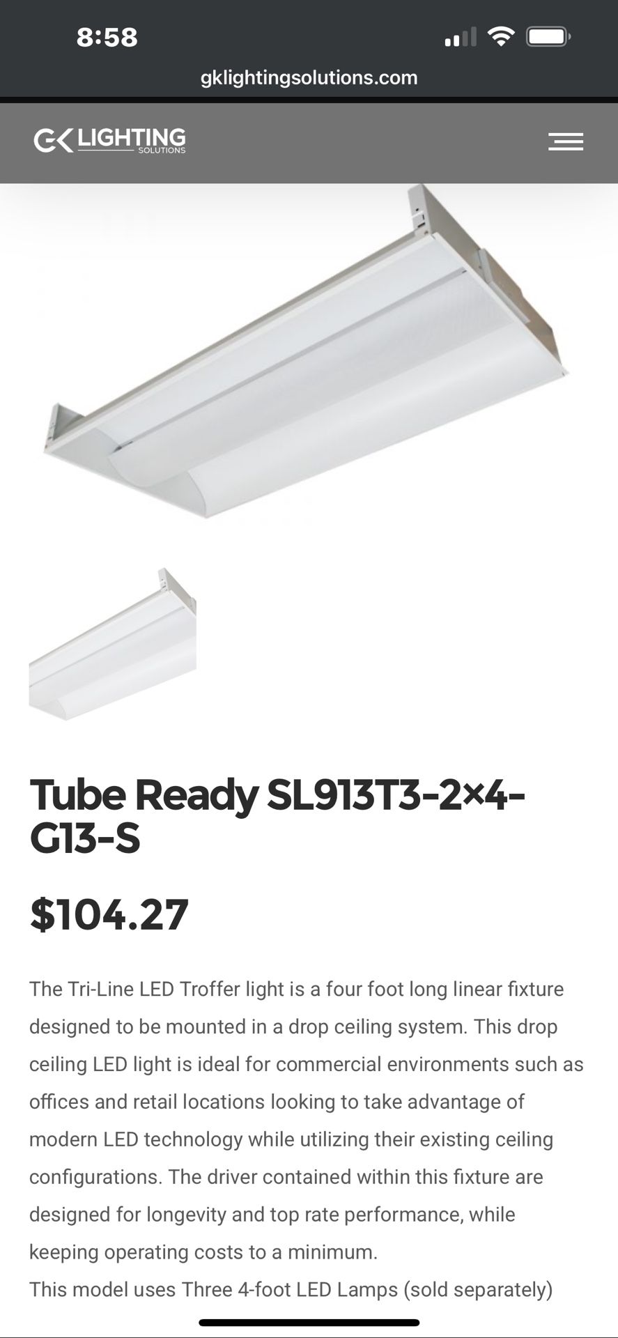 Drop ceiling fluorescent fixtures