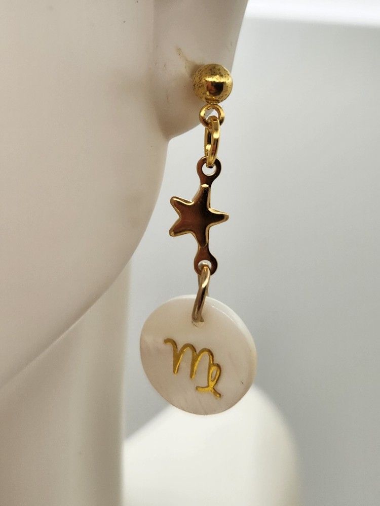 Golden Virgo Star Earrings