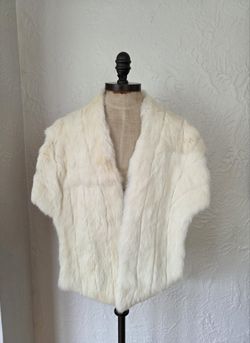 White Rabbit Fur Stole Wrap Shrug NO OFFERS 