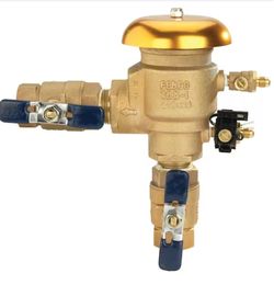 Febco 1 in. Bronze Pressure Vacuum Breaker Backflow Preventer with Quarter Turn Shutoff and Tee Handles, Freeze Sensor