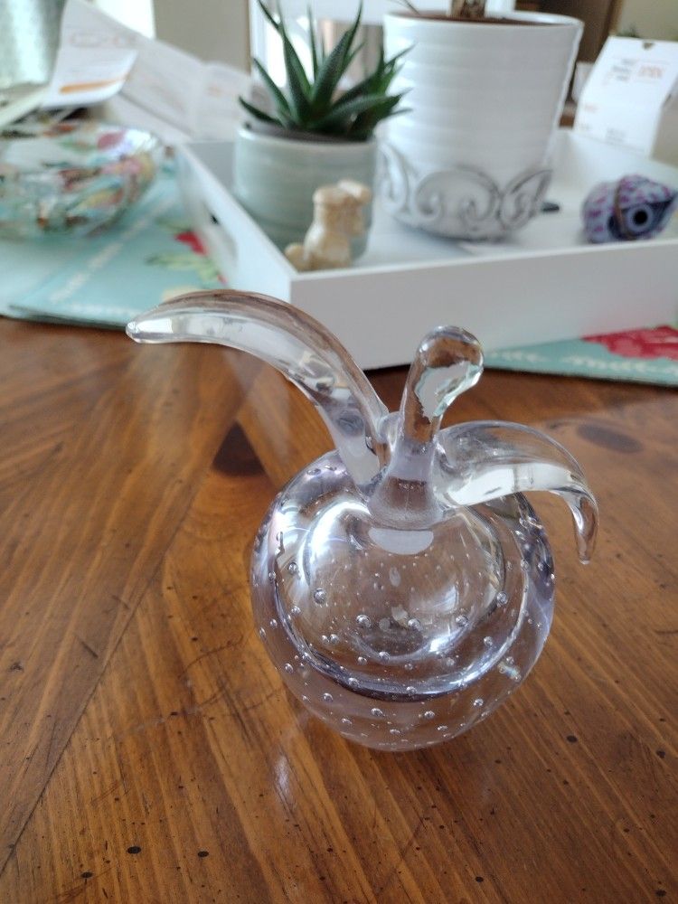 Vintage Murano Bullicante Glass Apple Perfume Bottle
