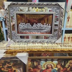 Last Supper MIRRORED 31"×23" Available In White Or SILVER Ultima Cena JESUS