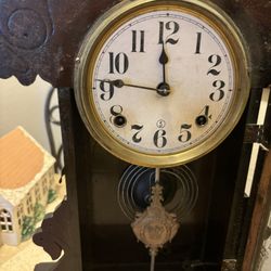 Rare 1800 Seth Thomas Antique Clock With Etched Glass Door 