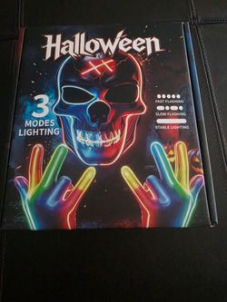 Halloween LED Light-Up Mask and Gloves Set