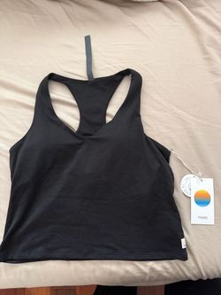 Vuori Large Halo Performance Crop Tank 2.0 Black Heather