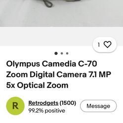 Olympus Camedia C-70 Zoom 7.1MP 5x Optical Zoom