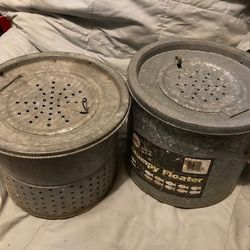 Pair of Metal Minnow Buckets 