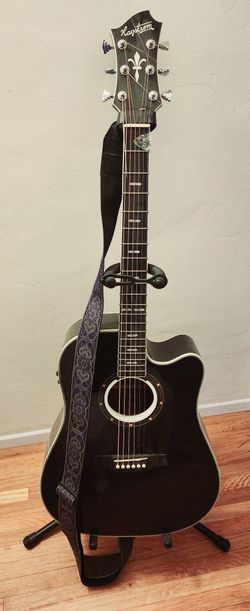 Guitar with Straps and Stand. Hagstrom