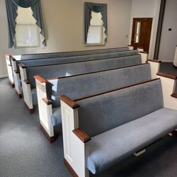 Cushioned Church Pews with hymn rack 