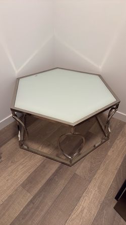 Hexagonal Glass Top Coffee Table