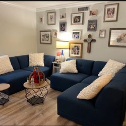 Blue Couch Sectional 