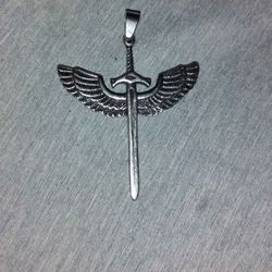 Vintage Titanium Medieval Michael Archangel Pendant 