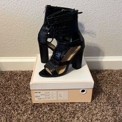 Black Croc Heels