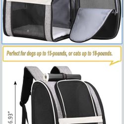 Pet Carrier Backpack with Window Blind for Small Cats Dogs