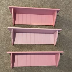 3 Pink Bookshelves- The Company Store (bought From) 2 Medium Pink/ 1 Pastel Pink 