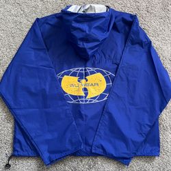 🔴Wu-Wear Jacket Size XL Wu-Tang Blue Windbreaker Hoodie Rare Rza