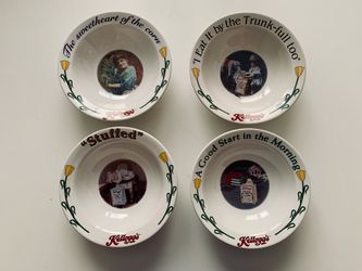 Vintage 1996 Kellogg’s Collectible Cereal Bowl Set – Complete Set of 4