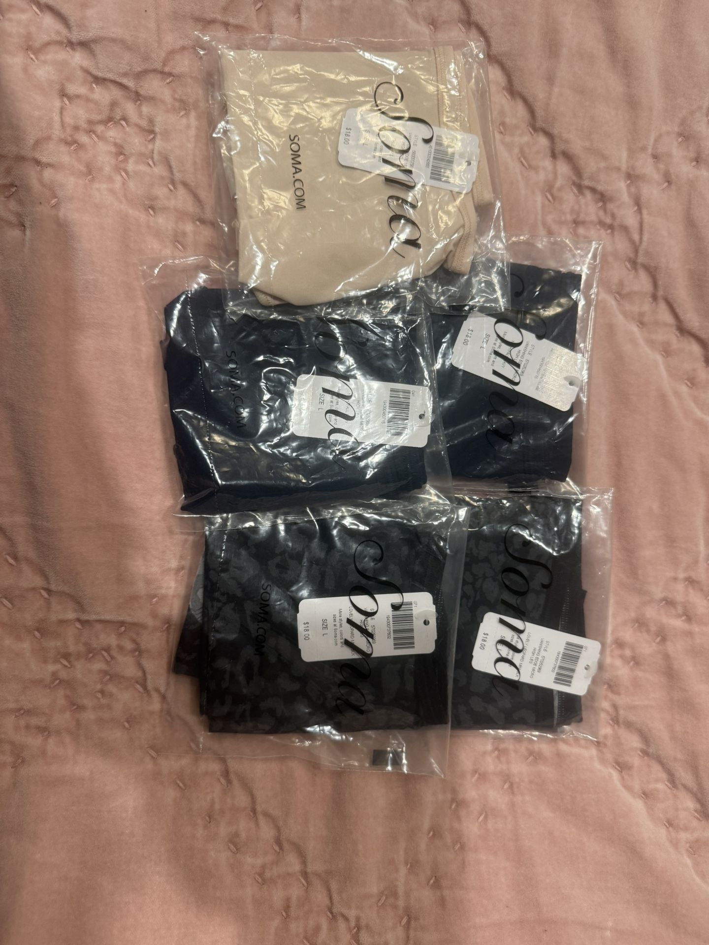 5 Pairs - Size L New Soma Vanishing Edge High Leg