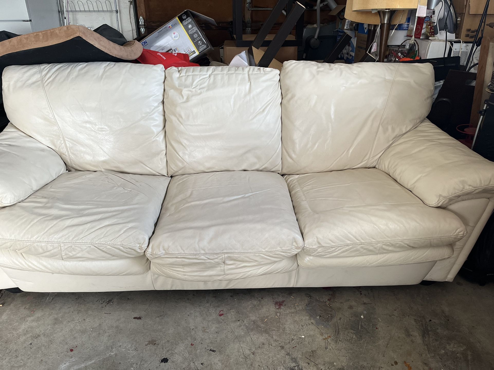 Off White Leather Couch