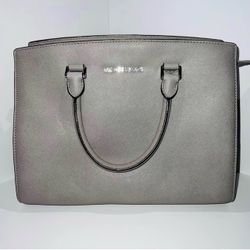Michael Kors Gray Saffiano Leather Satchel