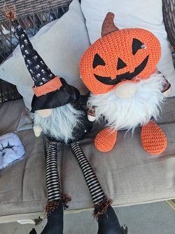 Halloween Gnome Plush Decorations Set of 2