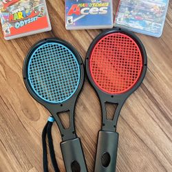 Nintendo Switch Games and Tennis Racket