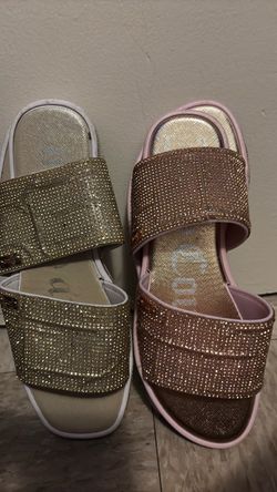 Gold and rose gold juicy couture sandals