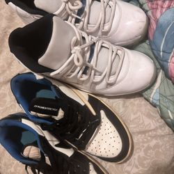 2 Pair Of Shoes Size 10 Jordan 11 And Travis Scot Lows