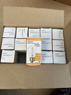 Brightech 2W LED FILAMENT LAMP 20 Watt 2700k Warm White 250 Linens 25,000 Hours 14 Pack- Comparable Light Dimmable  Great For Chandelier Lighting