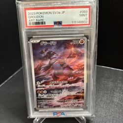 2023 POKEMON JPN SV3A-RAGING SURF ART RARE #069 GROUDON PSA 9