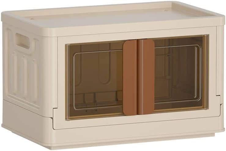 Plastic Storage Container, 34 Qt Large Capacity Folding Storage Bins, Stackable Storage Box with Lid and Lashing Buckles, Dorm Room Essentials, Space