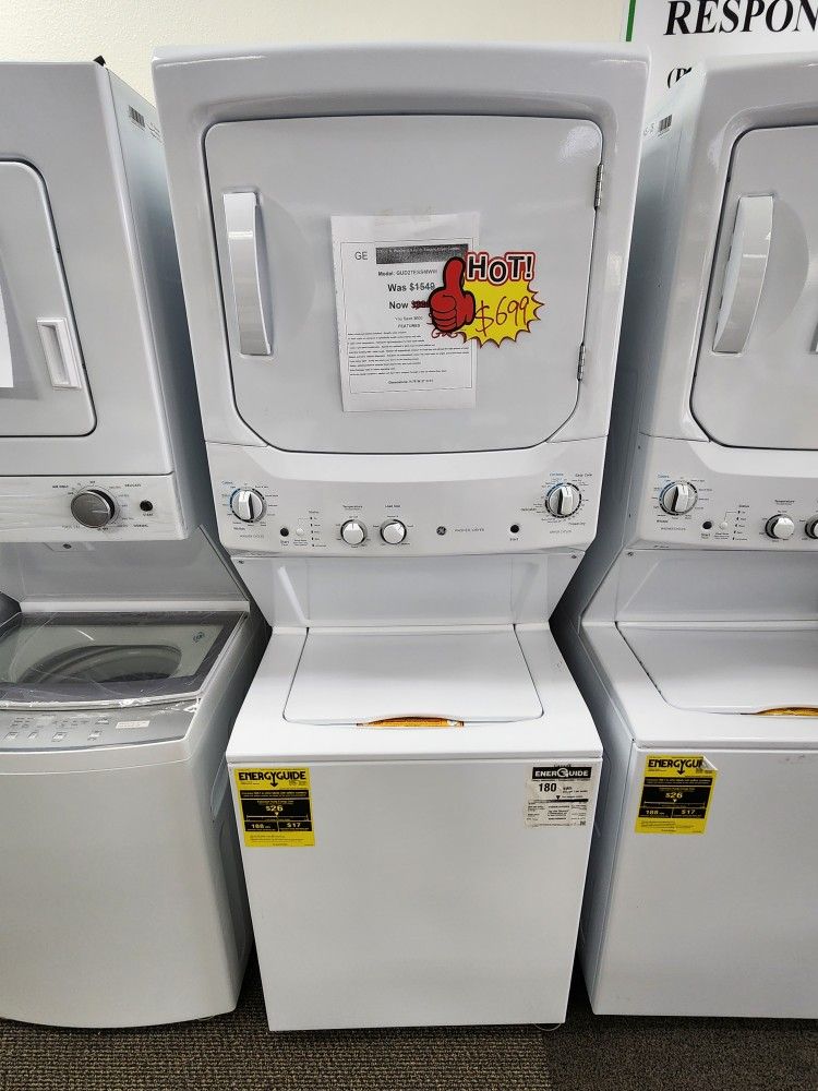 GE 3.8 cu.ft Washer, 5.9 cu.ft Gas Dryer Combo