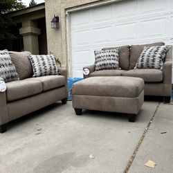 Brand New. (Set of 2) Lane Love Seat Sofa’s. With Storage ottoman. $699