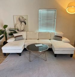 Cream Sectional ( Delivery Available )