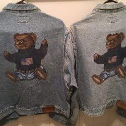 Polo Bear Denim Jacket, Large ( Sold Individually) 