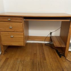 Wooden Desk With Drawers