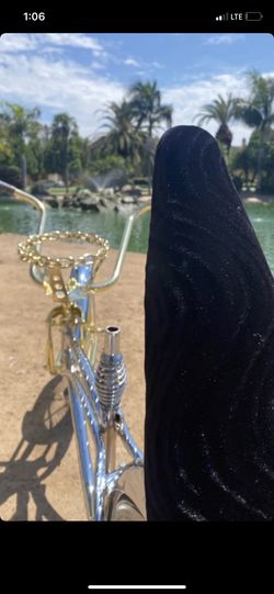 Gold And Chrome Low rider Bike 