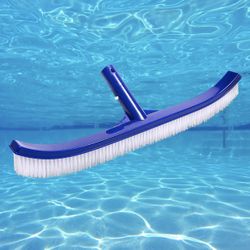 Pool Brush Head, Scrub Brush with Premium Nylon Bristles,Curved Ends High-Efficiency Pool Broom