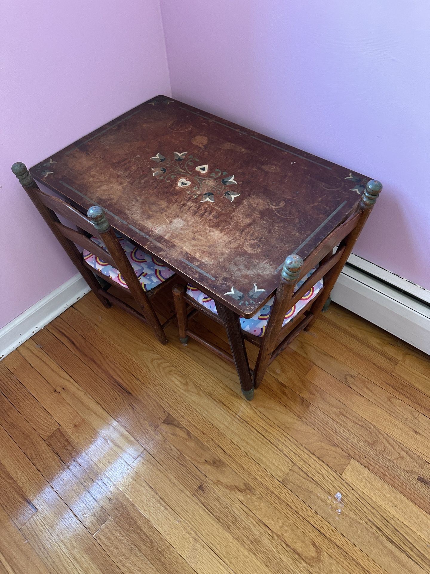 Antique Baby Table And Chairs