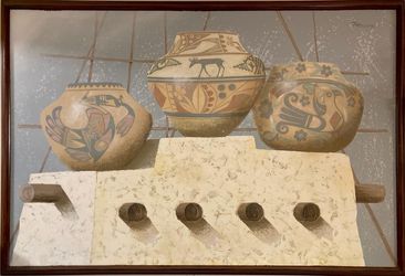 Large Original Southwestern Oil Painting by Ferrante – 63” × 43” – Framed