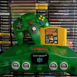 Nintendo 64 Jungle Green + Donkey Kong 64