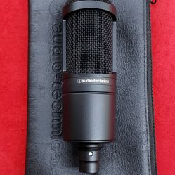 Audio Technica AT2020 Cardioid Condenser Microphone with Soft Case - XLR Mic - Black - Working 