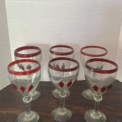 6 Mexico handblown glasses