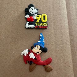 Disney Sorcerer Mickey and 90 years of Mickey collectible fridge magnet set