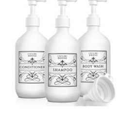 Refillable Bathroom Shower Bottles 16 oz. Brand new i beautiful box. 