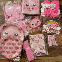 Pig Birthday Party Decoration Supplies. 