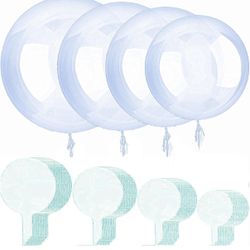 Clear Bobo Balloons 40 pieces, 4 Sizes Transparent Bubble Balloon,Different Sizes for Wedding Birthday Christmas Indoor Outdoor Party Decoration (12/1