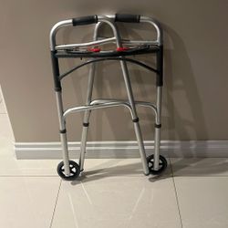 Drive Medical Deluxe Two Button Folding Walker with 5" Wheels 5 Inch Wheels, 1.0 ea, $39